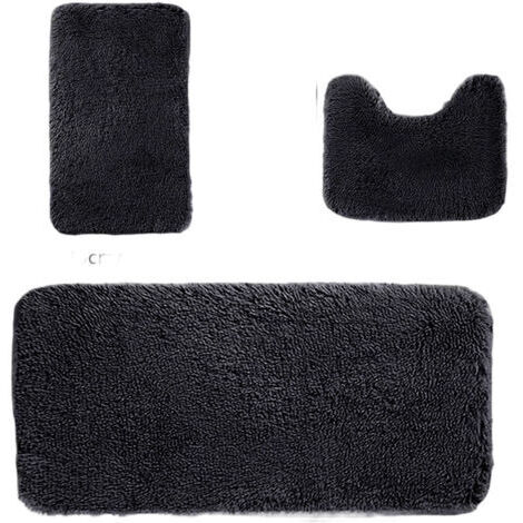 Copriwater morbidi e antiscivolo - Set da 3 pezzi, altamente assorbenti, lavabili in lavatrice, adatti per bagni, toilette e spa.