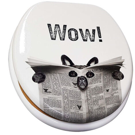 Copriwater Universale Cagnolino Nero Giornale Esy69004 Tazzo Bagno   -3.5     -