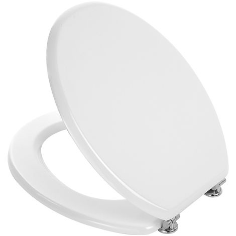 Copriwater universale in MDF bianco con cerniere regolabili in metallo