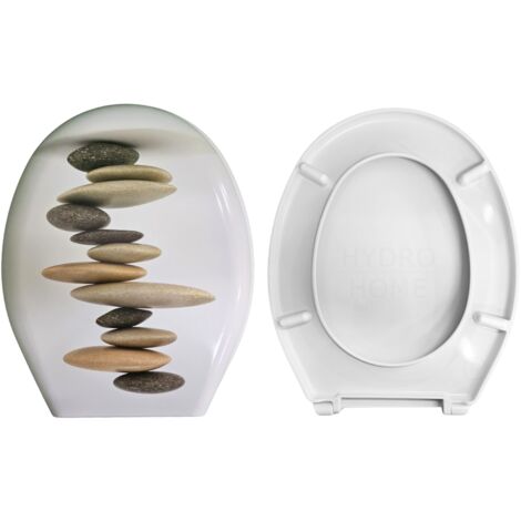 Copriwater Universale Ovale Stampato Zen compatibile con vari modelli termoindurente bianco