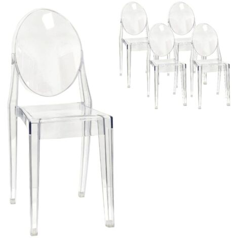 COMPRALO NEW copy of 4 4 Chaise Transparente en Polycarbonate Empilable Mod. Verre