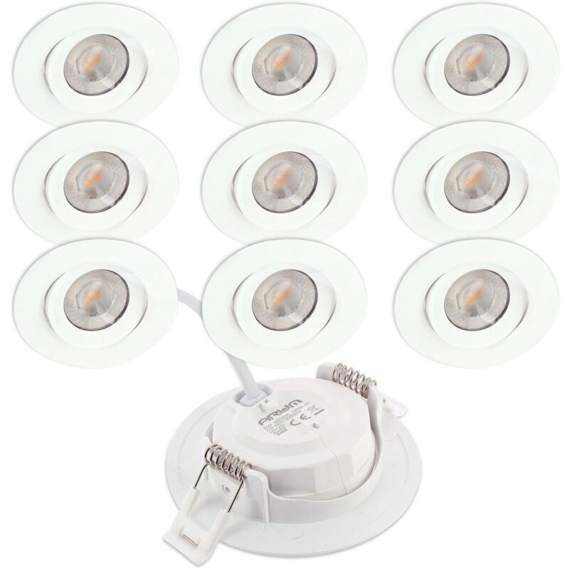 Image of Arum Lighting - 10 Faretti da Incasso led asturia Orientabile 7W Eq. 75W Température de Couleur: Blanc neutre 4000K