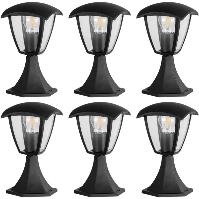 Arum Lighting - Satz von 6 Außenpollern alicante für den Garten Schwarzer E27-Sockel