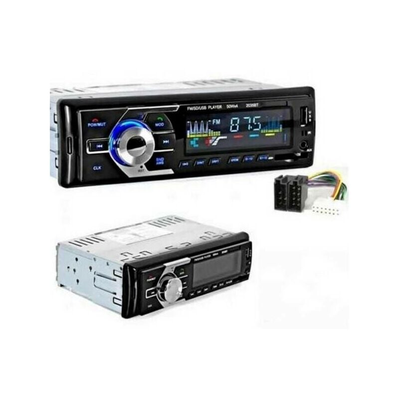 Trade Shop Traesio - Autoradio Bluetooth Radio Fm Musique Mp3 Sd Usb Carte Mmc 2035bt