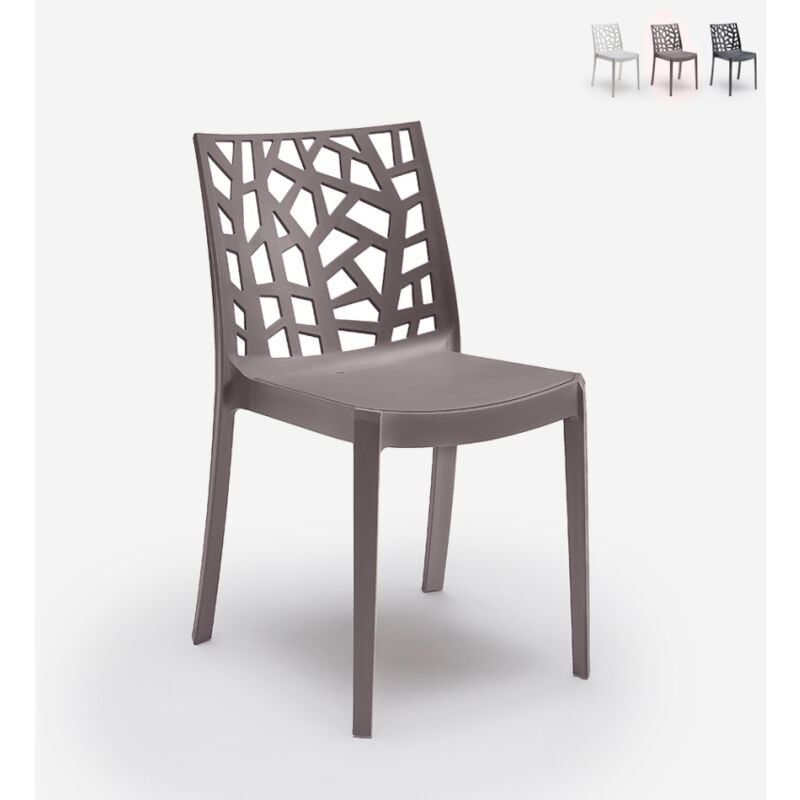 Chaise empilable moderne pour bar extérieur restaurant et jardin Matrix bica - Gris tourterelle