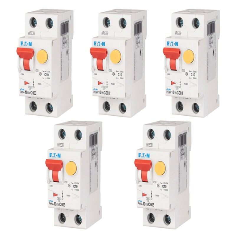 Kit interrupteurs différentiels magnétothermiques Eaton 10A 1P+N 30MA type AC 4,5K 236933