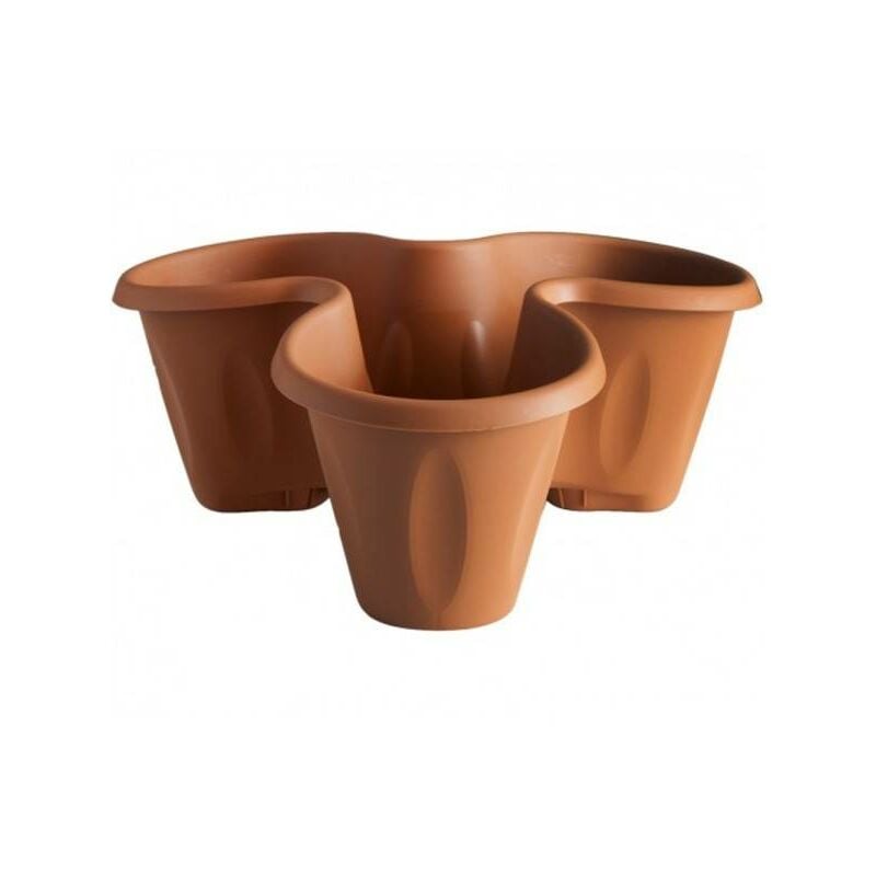 40x16cm Pot à Tête De Trèfle En Plastique Couleur Terre Cuite Plantes Empilables