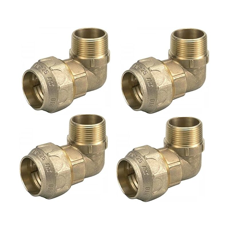 

4 x Codo macho latón 20mm x 1/2' para tubería de polietileno