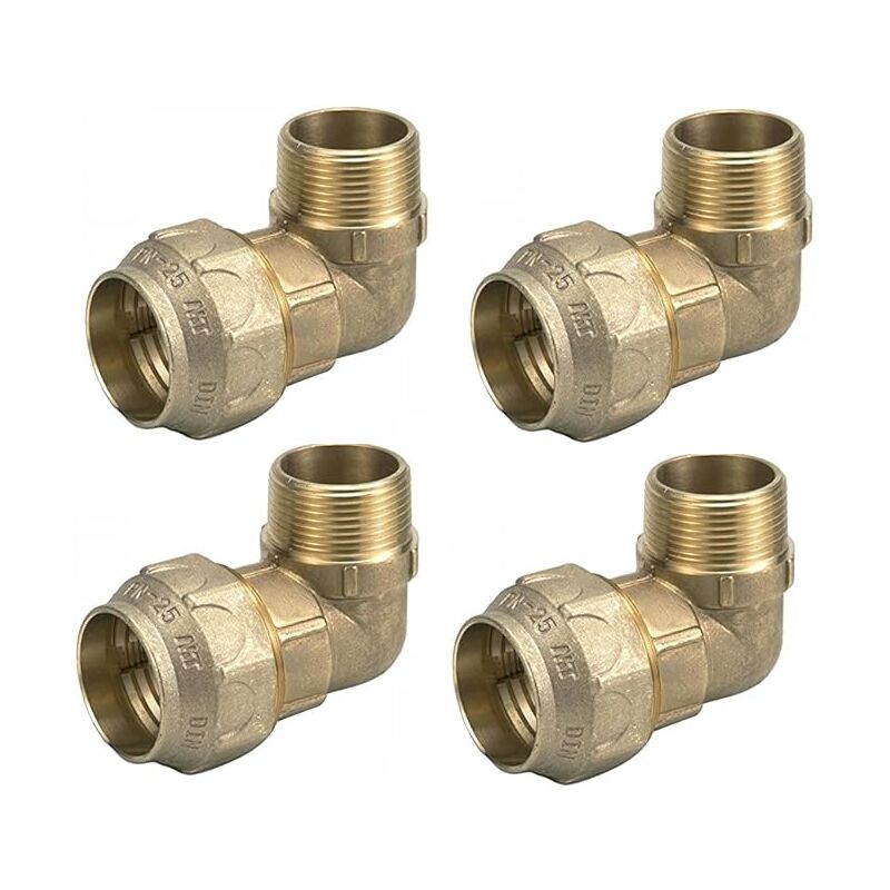 

4 x Codo macho latón 32mm x 1' para tubería de polietileno