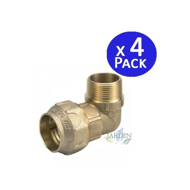 

4 x Codo macho latón 50mm x 1 1/2' para tubería de polietileno