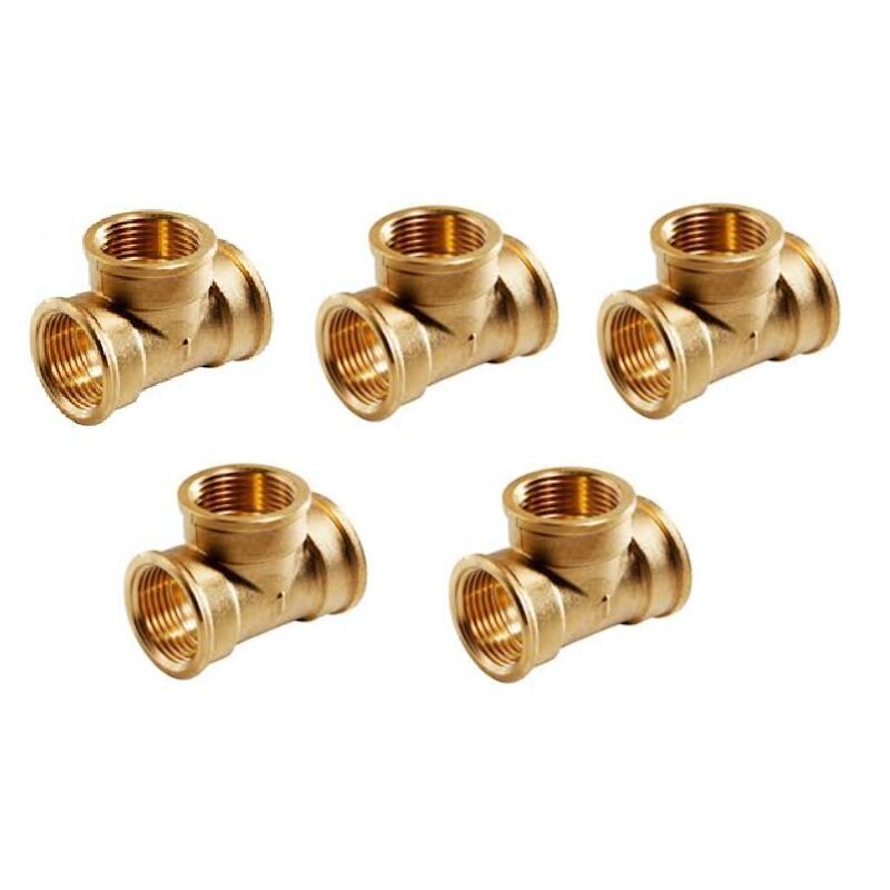 

5 x Te hembra roscada 3/4' latón