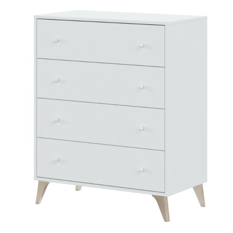 

Cómoda de 95 cm Blanco mate con 4 cajones | Blanco