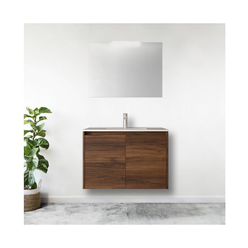 

Mueble de baño suspendido 80 cm de madera Roble eternity con dos puertas | 80 cm - Standard