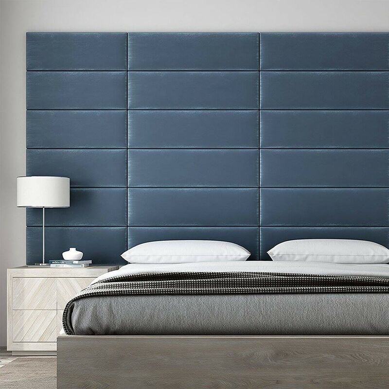 

Cabecera Tapizada Panel Decorativo - Pared Tapizada 91cm Azul