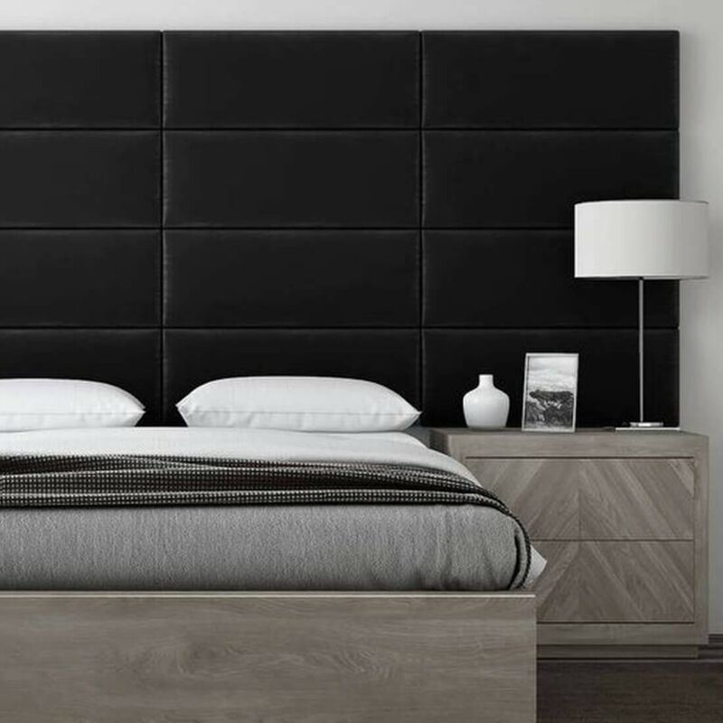 

Cabecera Tapizada Panel Decorativo - Pared Tapizada 76cm Negro