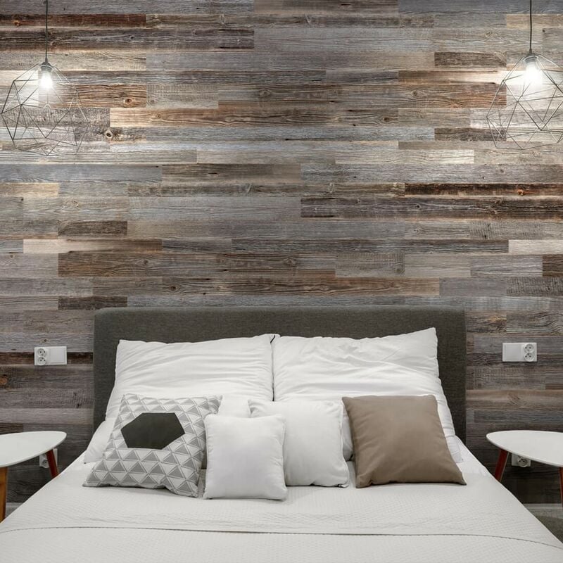 

Revestimiento de Paredes de Madera Anthracite Panel Decorativo de Madera 1m²