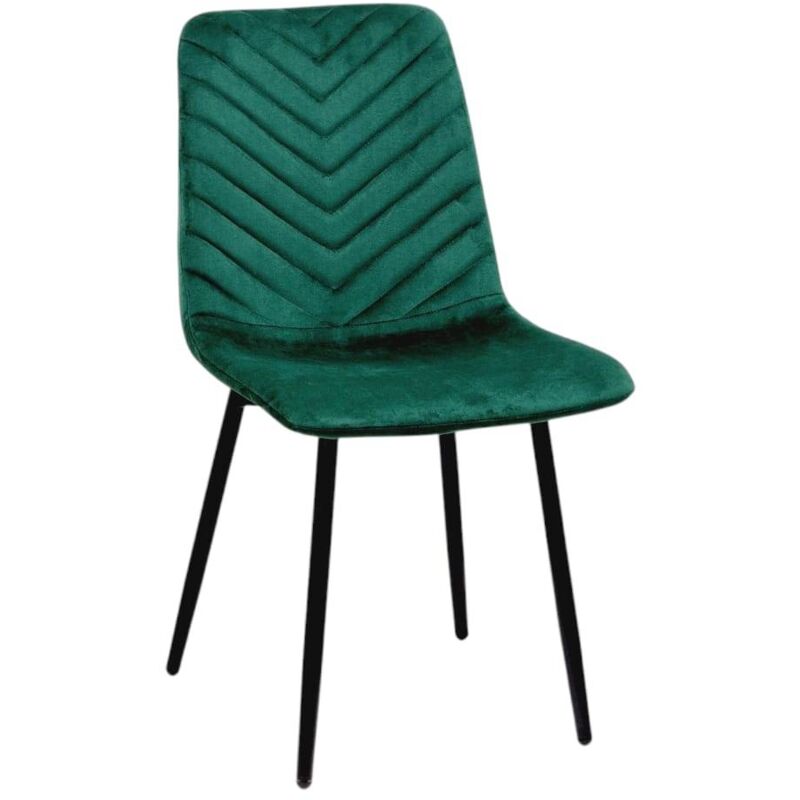 Ws Design - Chaise en velours vert avec pied noir Arrow