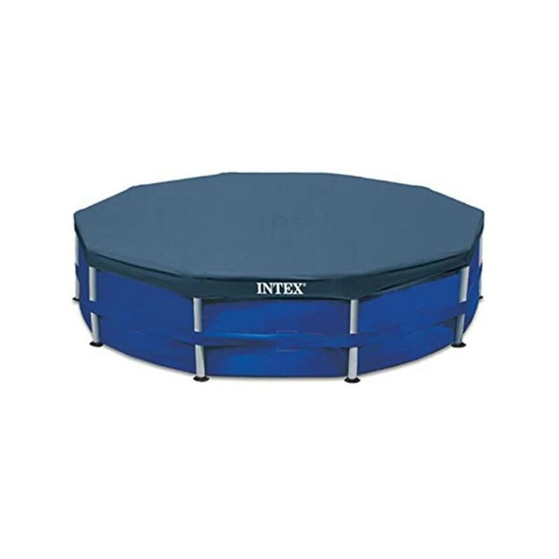 Trade Shop Traesio - Cubierta De Piscina De Marco 305 Cm Cubierta De Piscina Con Cubierta De Marco De Pvc Redondo 28030