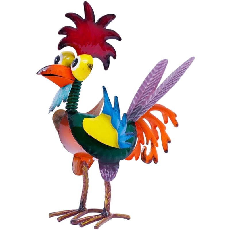 Sjlerst - Coq coloré 19x8x22cm métal créatif décoration intérieur/jardin