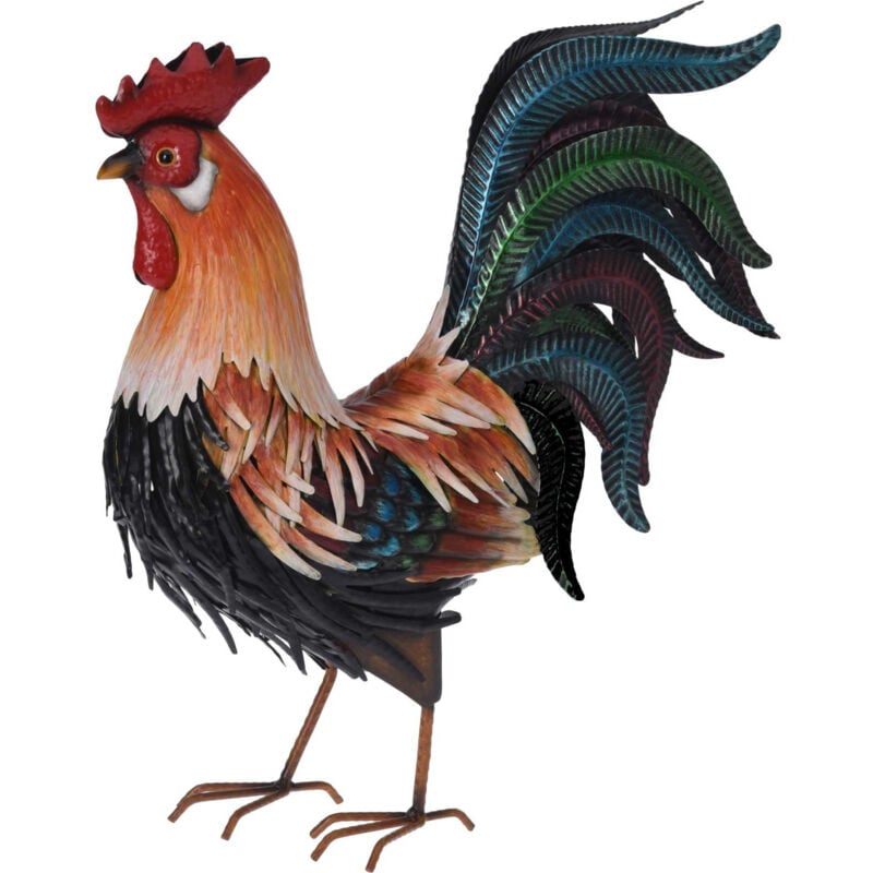 Progarden - Figurine de jardin en métal coq, 40 cm