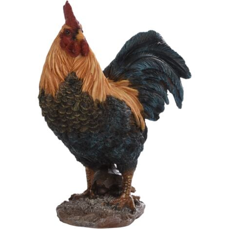 TRUE TO NATURE Coq debout en résine 24 cm multicolore - multicolore