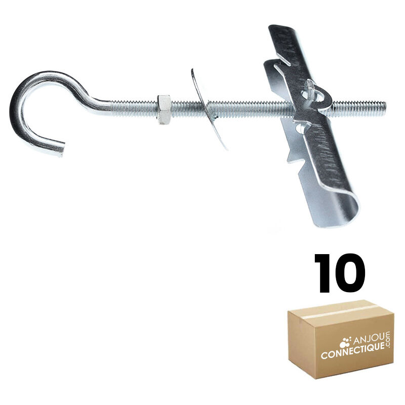Boîte de 10 crochets de suspension à bascule - ø Vis 5 mm - Longueur bascule 50 mm - Parois maxi 45 mm RAM