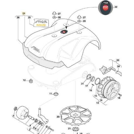 COQUE ASSEMBLÉE 720S ORIGINAL STIGA - 1126-1260-01