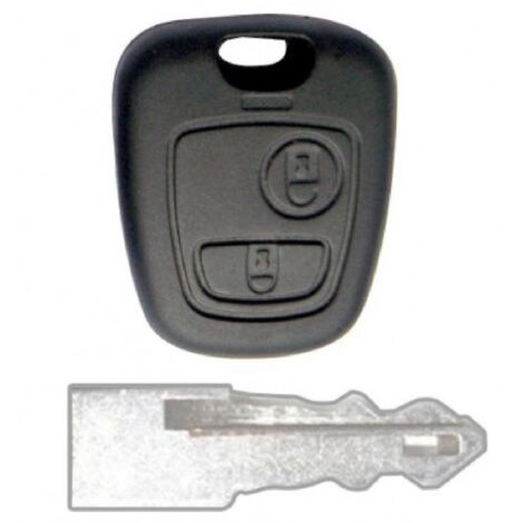 COQUE CLE ADAPTABLE PSA 2 BOUTONS  LAME CRANTEE FIXE