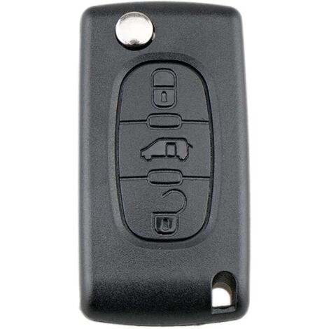 Coque Clé CE0536 Compatible pour Peugeot Partner 107 207 307 407 208 308, Citroen C2 C3 C4 C5 Berlingo Picasso, Boitier Clé Peugeot Partner, TéLéCommande Citroen, Clef Berlingo - 3 Boutons