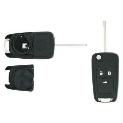 Coque Cle compatible avec OPEL 3 BOUTONS LAME FRAISEE RETRACTABLE 6MM