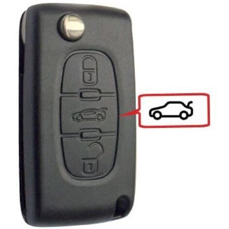 Coque de cle compatible avec PSA 3 boutons - pile sur circuit