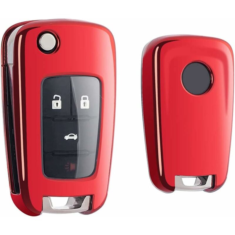 Fei Yu - Coque de clé de voiture en siliCône tpu 2 boutons (rouge)