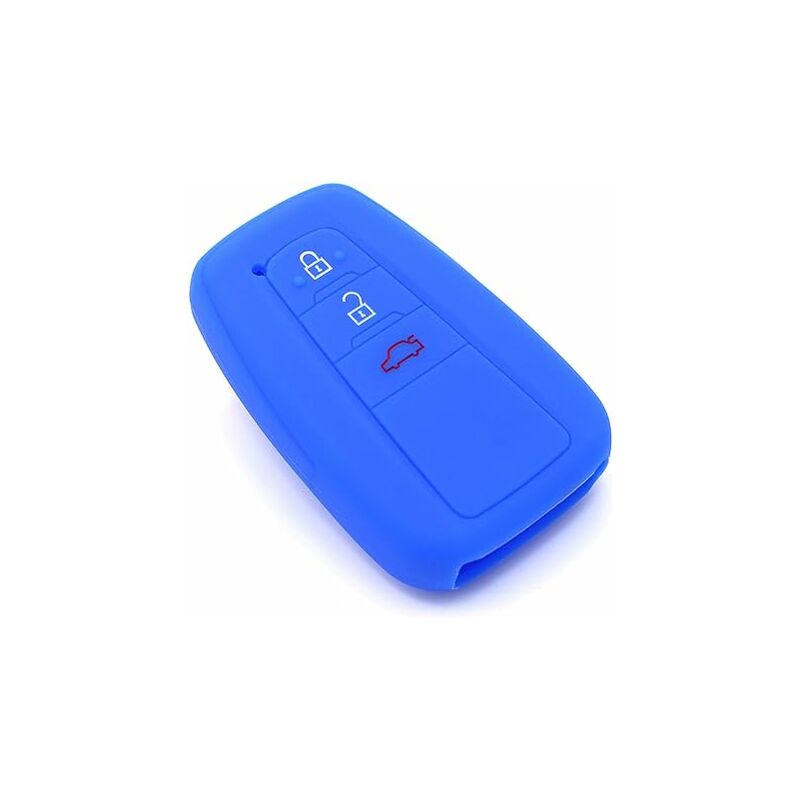 Ahlsen - Coque de protection pour clé de voiture à 3 boutons - En silicone - Bleu - blue