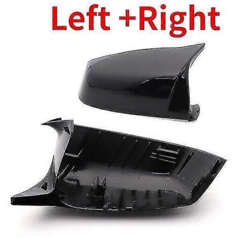 Coque de rétroviseur latéral pour BMW Série 5, 6 et 7 (F01, F02, F03, F04, F06, F07, F10, F11, F12, F13) - Carbone et noir brillant
