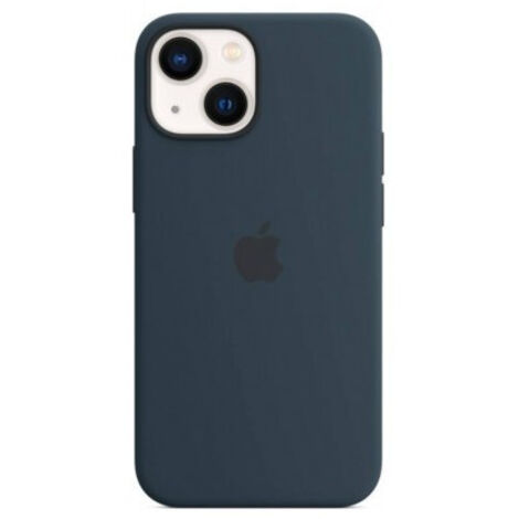 Coque en silicone Apple avec MagSafe pour iPhone 13 Bleu abysse
