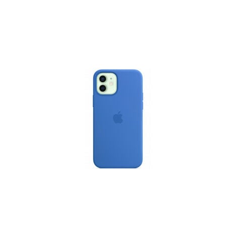 Coque en silicone avec MagSafe pour iPhone 12 Pro Max Bleu Capri