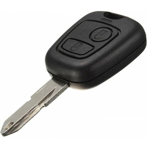 Coque clé,Porte-clés de voiture en cuir, étui lumineux pour Peugeot 107 206  207 208 306 307 301 S 308 407 2008 3008 - Type E-blue