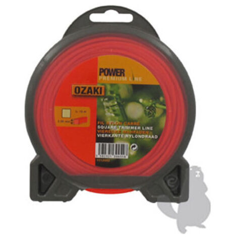 Coque fil nylon carré OZAKI PREMIUM - Longueur: 15m, Ø: 2,00mm