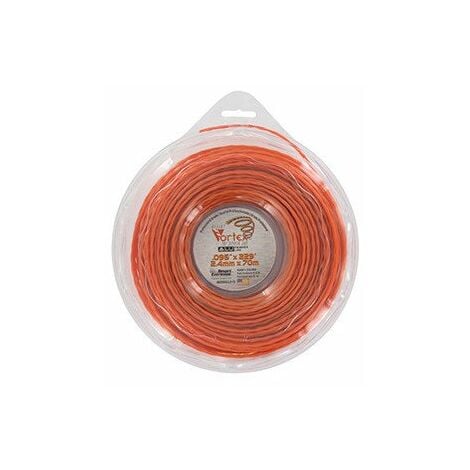 Coque fil nylon copolymère VORTEX Alu orange - Longueur: 70m, Ø: 2,40mm.