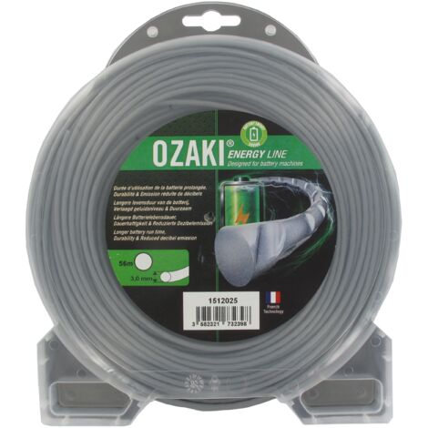 Coque fil nylon ondulé rond Diamètre 3mm OZAKI ENERGY LINE (56m)