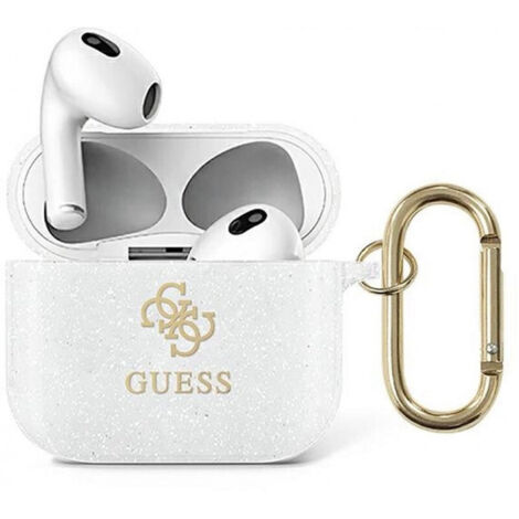 Coque Guess GUA3UCG4GT pour AirPods 3, Collection Paillettes Transparentes