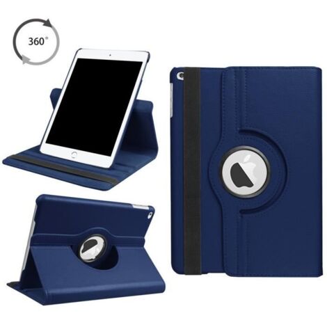 Coque iPad 9.7 2017 - Apple - Rotation 360° - Antichocs - Cuir PU - Bleu foncé