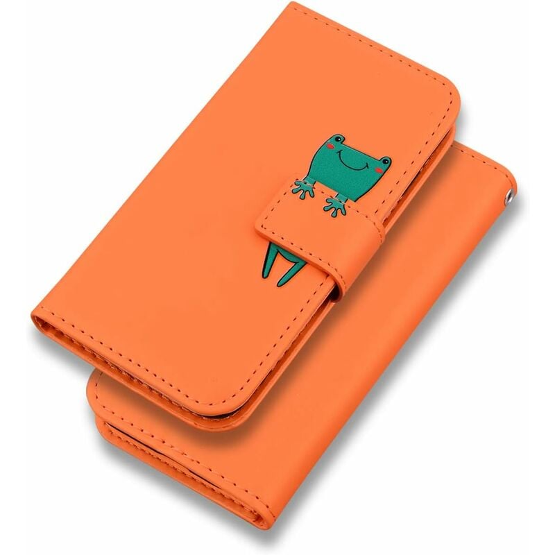 Coque iPhone 11 Animal de Bande Dessinée Support Pliant Mignon (Orange) Fei Yu
