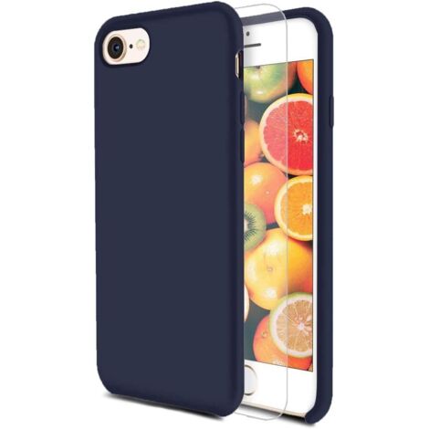 Coque iPhone en silicone liquide (bleu foncé),