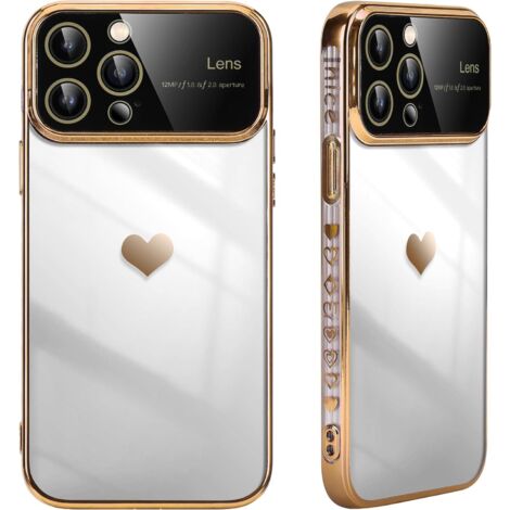 COQUE POUR APPLE IPHONE 14 PRO 6.1" ARRIÈRE TRANSPARENT CADRE DORÉ