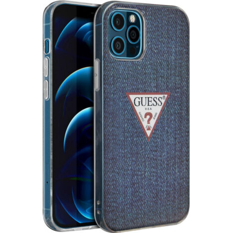 Coque pour iPhone 12 Pro Max, collection Guess Jeans, bleu marine