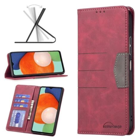 Coque Pour Samsung Galaxy A13 4G, Pochette Protection Etui Housse Premium en Cuir PU,Fermeture Magnétique-rouge NF10