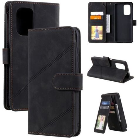 Coque pour Xiaomi Poco F3/Mi 11i ,Etui Cover Antichoc Housse Pochette Fonction Stand Portefeuille Etui Antipoussière -Noir