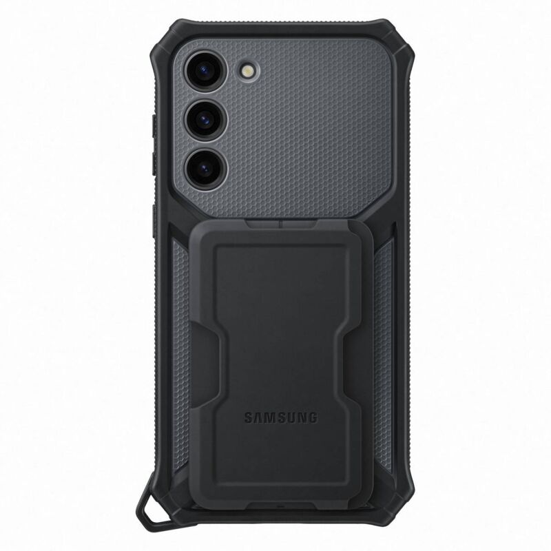 Samsung - Coque renforcée avec support amovible pour Galaxy S23+ 5G Gris Anthracite - Gris