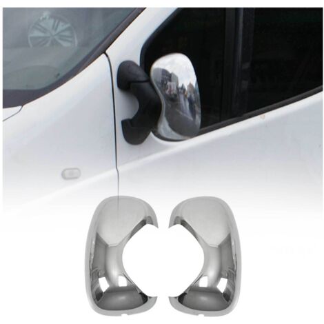 Coques de Rétroviseurs pour Renault Trafic II 2000-2014 en Acier Chromé Argent